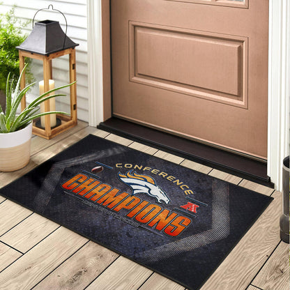 Denver American Football Broncos Broncos Champions On Steel Background Door Mat Home Decor