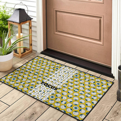 Focus Text In Column Eye Patterns Yellow Door Mat Home Decor