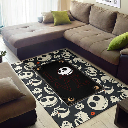 The Nightmare Before Christmas Cartoon Jack Oogie Head Patterns Area Rug Home Decor