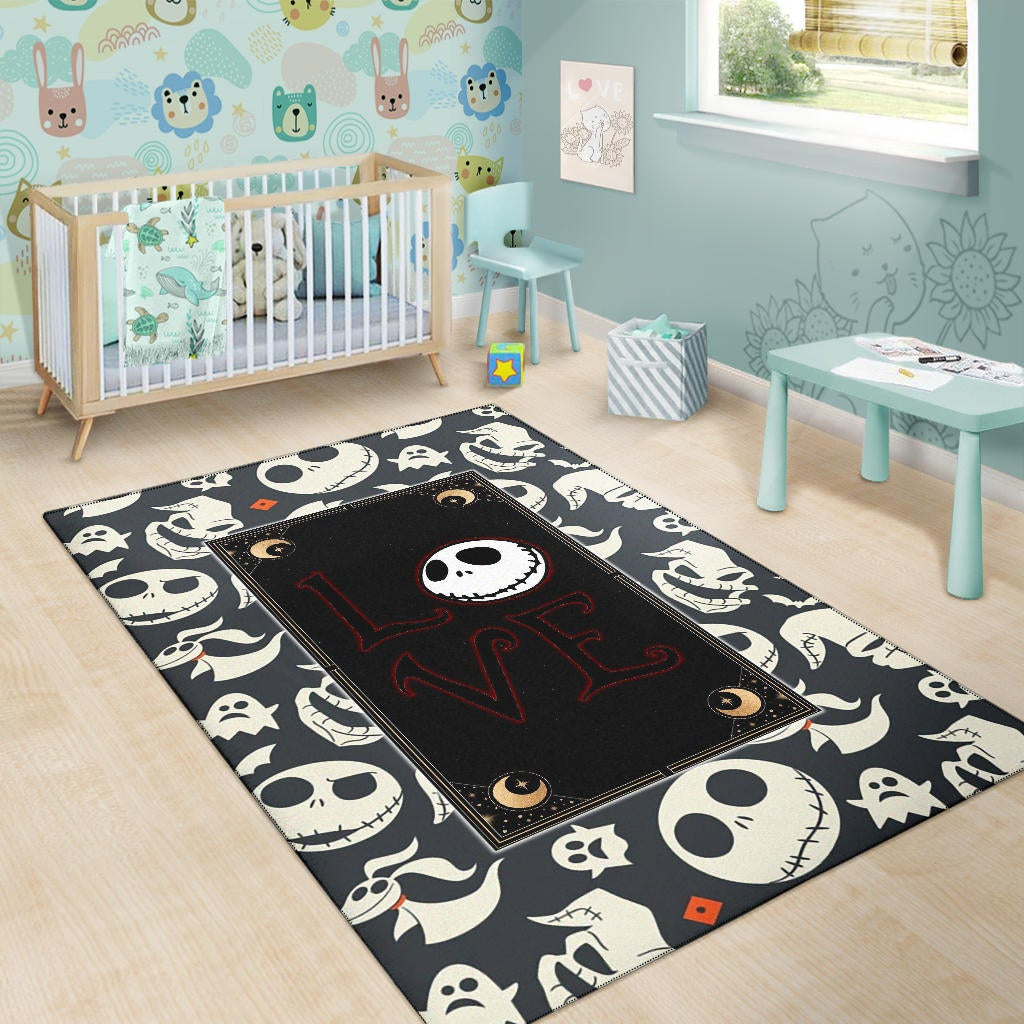 The Nightmare Before Christmas Cartoon Jack Oogie Head Patterns Area Rug Home Decor