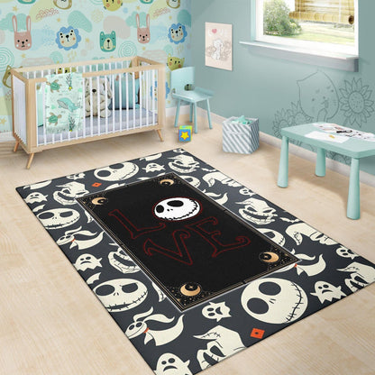 The Nightmare Before Christmas Cartoon Jack Oogie Head Patterns Area Rug Home Decor