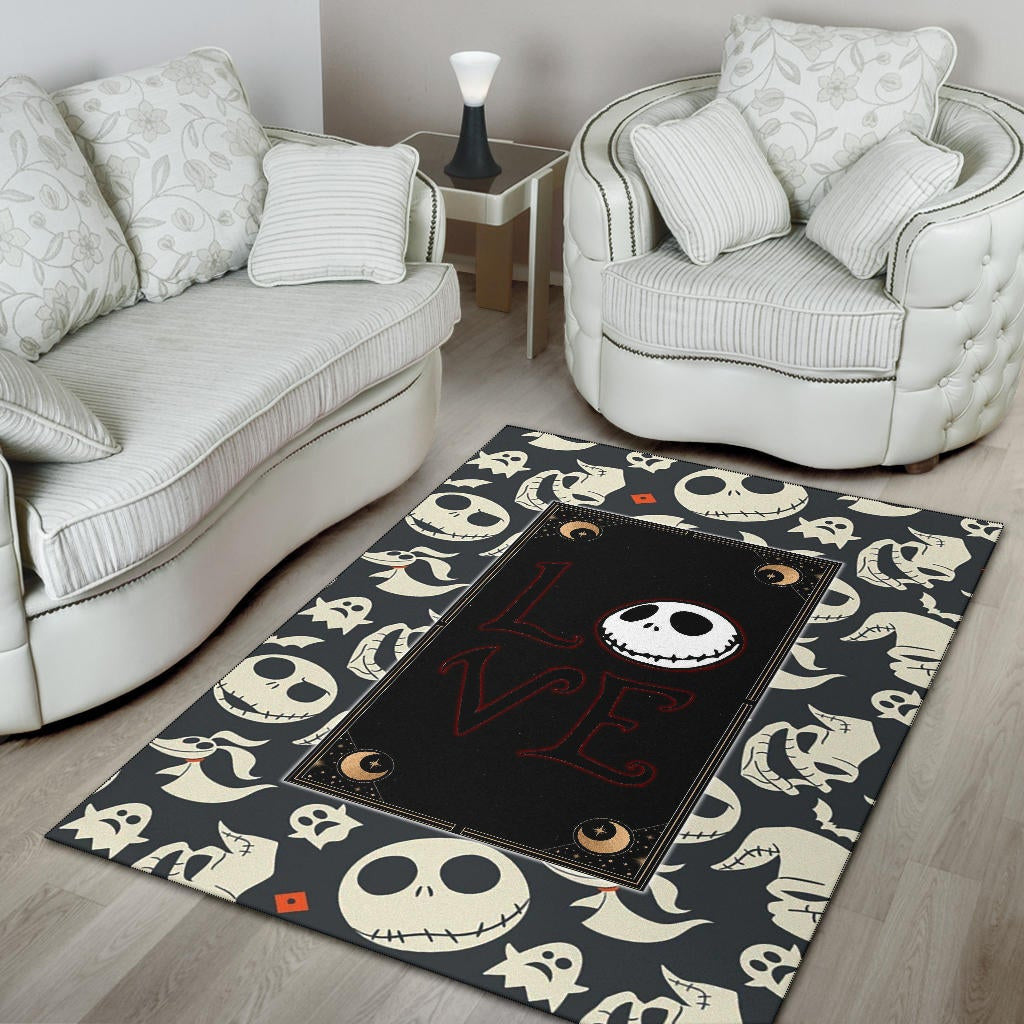 The Nightmare Before Christmas Cartoon Jack Oogie Head Patterns Area Rug Home Decor