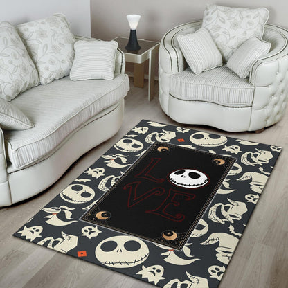 The Nightmare Before Christmas Cartoon Jack Oogie Head Patterns Area Rug Home Decor