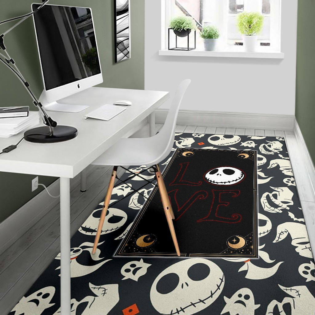 The Nightmare Before Christmas Cartoon Jack Oogie Head Patterns Area Rug Home Decor