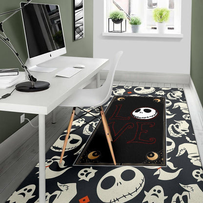 The Nightmare Before Christmas Cartoon Jack Oogie Head Patterns Area Rug Home Decor