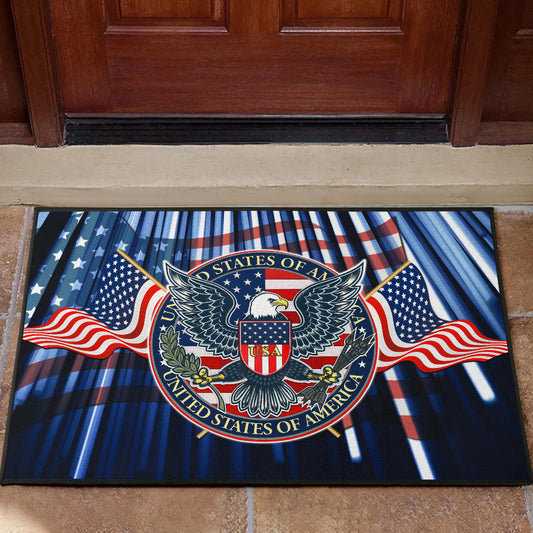 US Independence Day Bald Eagle USA Symbol Glory Flag Door Mat Home Decor