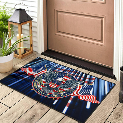 US Independence Day Bald Eagle USA Symbol Glory Flag Door Mat Home Decor