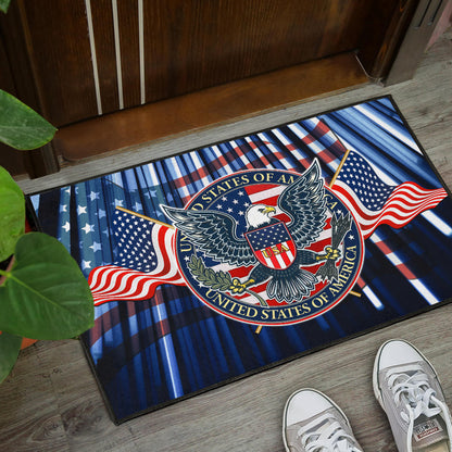 US Independence Day Bald Eagle USA Symbol Glory Flag Door Mat Home Decor