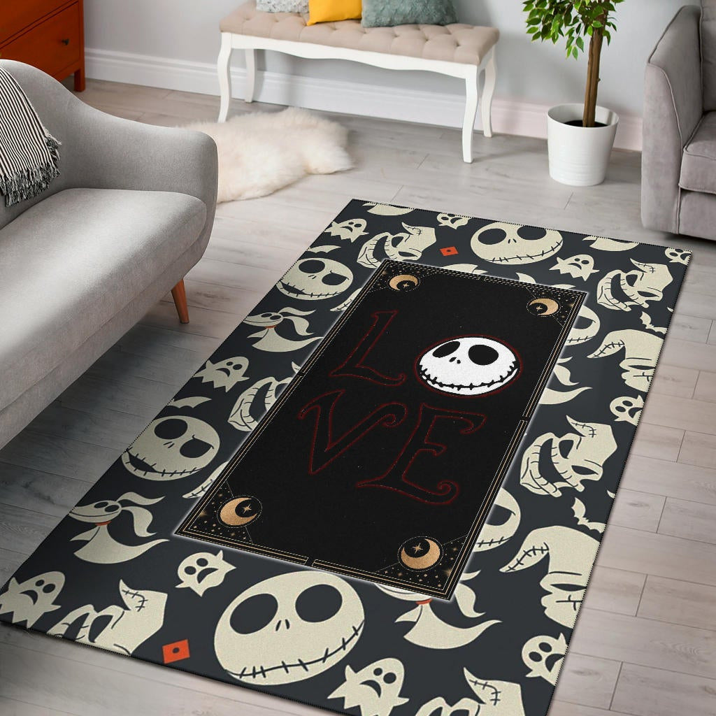 The Nightmare Before Christmas Cartoon Jack Oogie Head Patterns Area Rug Home Decor