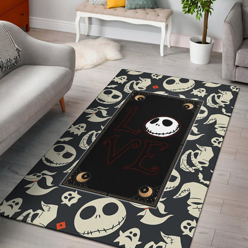 The Nightmare Before Christmas Cartoon Jack Oogie Head Patterns Area Rug Home Decor
