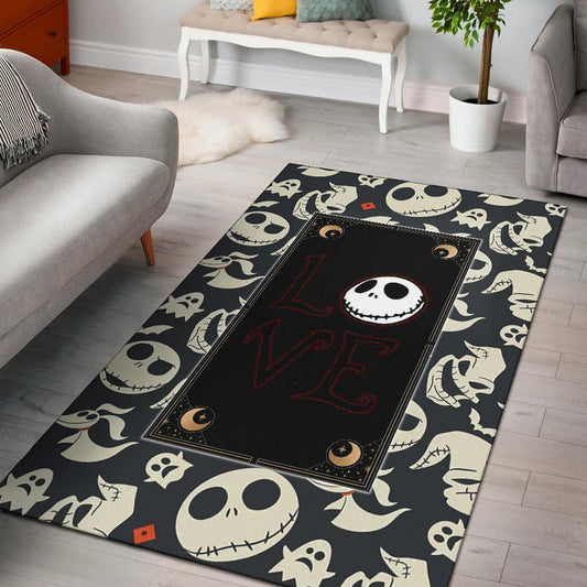 The Nightmare Before Christmas Cartoon Jack Oogie Head Patterns Area Rug Home Decor