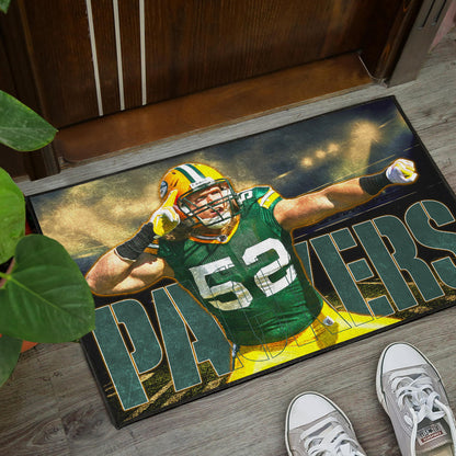Green Bay American Football Packers Cute Clay Matthews 52 Under Flashlight Door Mat Home Decor