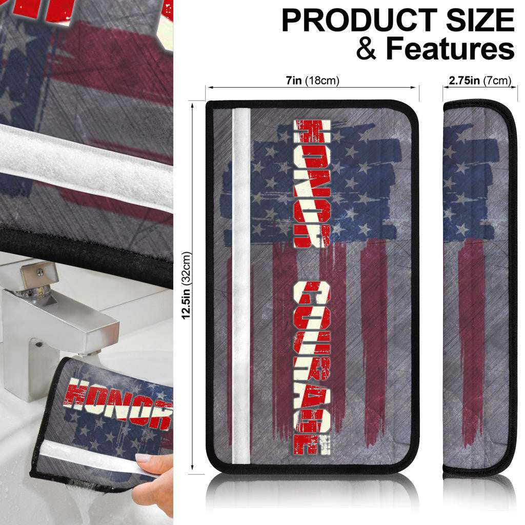 US Independence Day Eagle On US Shield Honor Courage Seat Belt Covers