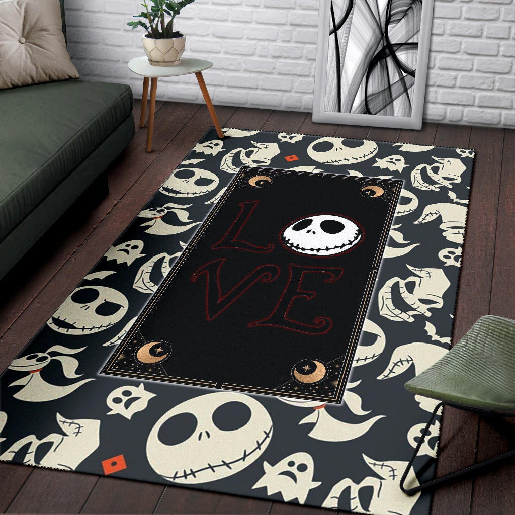 The Nightmare Before Christmas Cartoon Jack Oogie Head Patterns Area Rug Home Decor