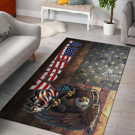 US Independence Day Bald Eagle Broken US Flag Area Rug Home Decor