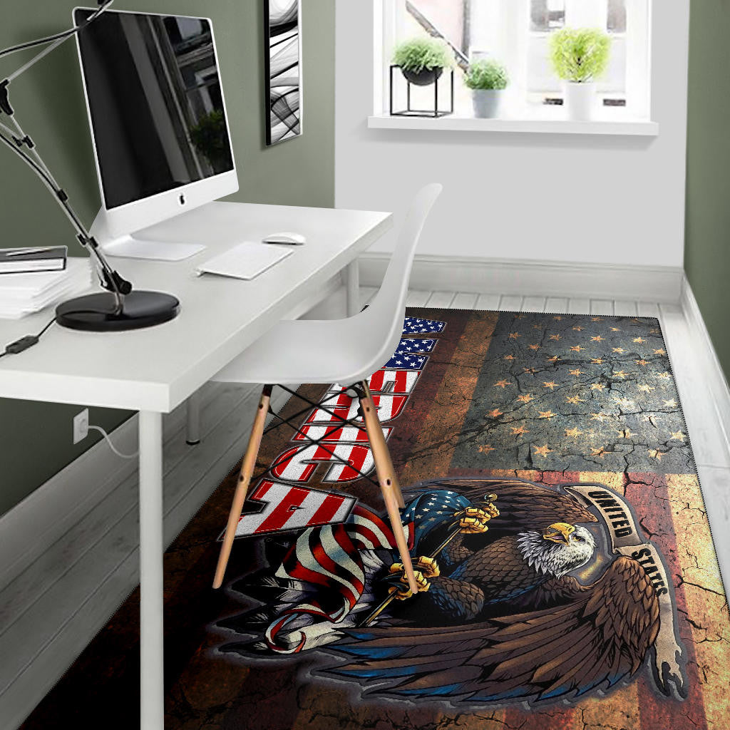 US Independence Day Bald Eagle Broken US Flag Area Rug Home Decor