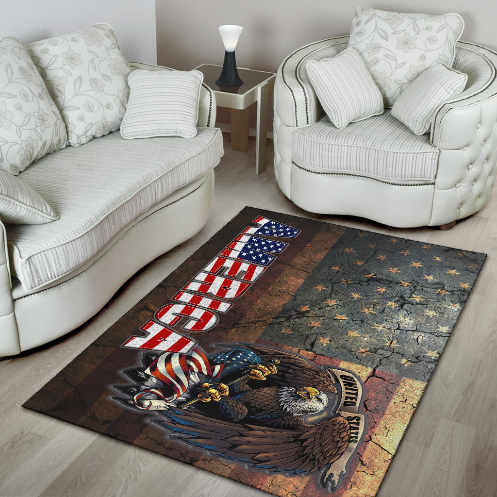 US Independence Day Bald Eagle Broken US Flag Area Rug Home Decor