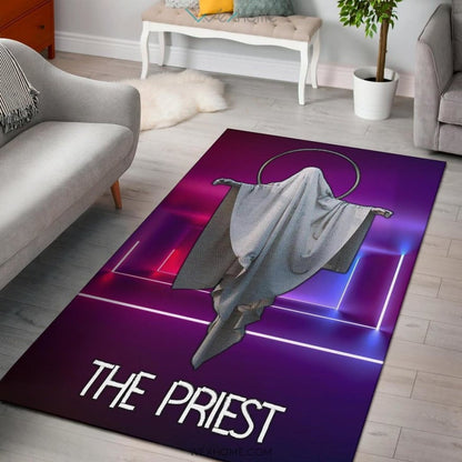 Horror Movie The Priest Ghost Against Jesus Area Rug Home Decor