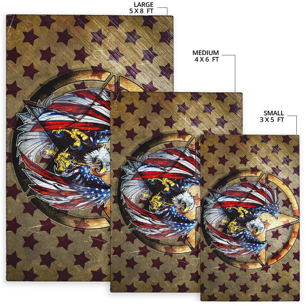 US Independence Day Flying Eagle On Metal Star Area Rug Home Decor