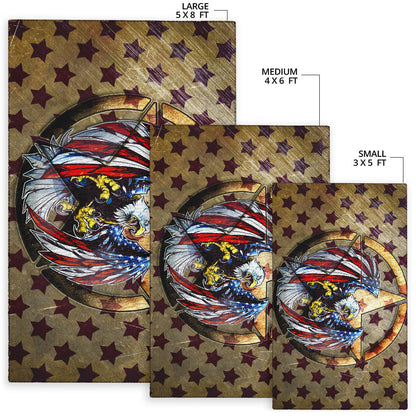 US Independence Day Flying Eagle On Metal Star Area Rug Home Decor