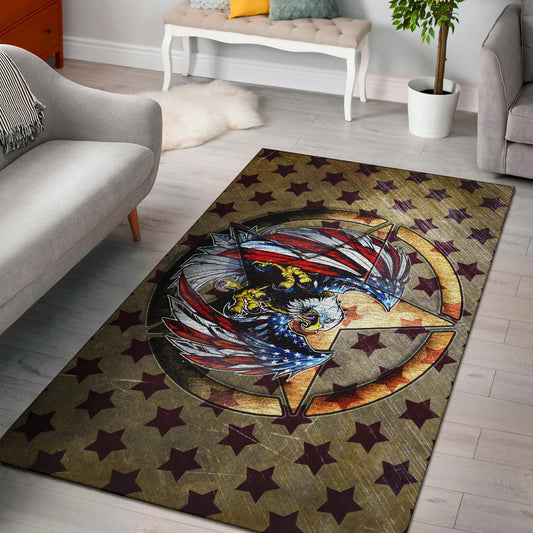 US Independence Day Flying Eagle On Metal Star Area Rug Home Decor