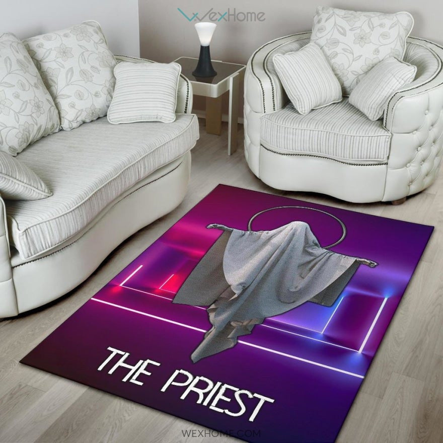 Horror Movie The Priest Ghost Against Jesus Area Rug Home Decor