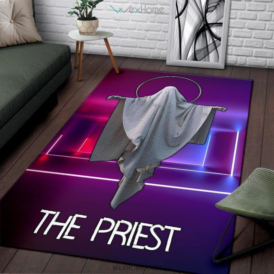 Horror Movie The Priest Ghost Against Jesus Area Rug Home Decor