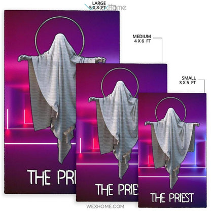 Horror Movie The Priest Ghost Against Jesus Area Rug Home Decor