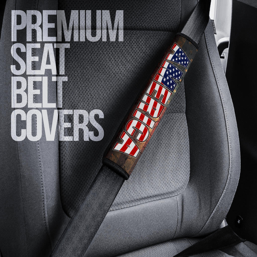 US Independence Day Bald Eagle Broken US Flag Seat Belt Covers