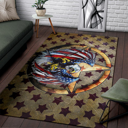 US Independence Day Flying Eagle On Metal Star Area Rug Home Decor
