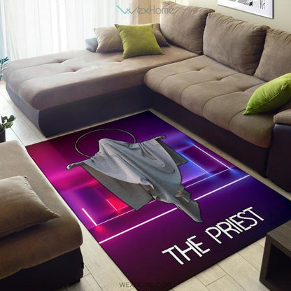 Horror Movie The Priest Ghost Against Jesus Area Rug Home Decor