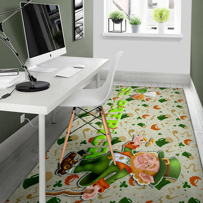 Saint Patrick's Leprechauns Artwork St. Patrick Symbols Patterns Area Rug Home Decor