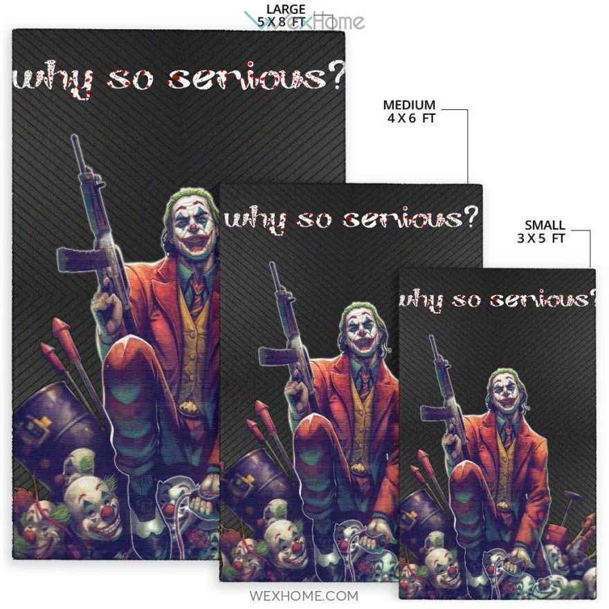 Horror Movie Why So Serious Joker Weapons On Clown Heads Area Rug Home Decor