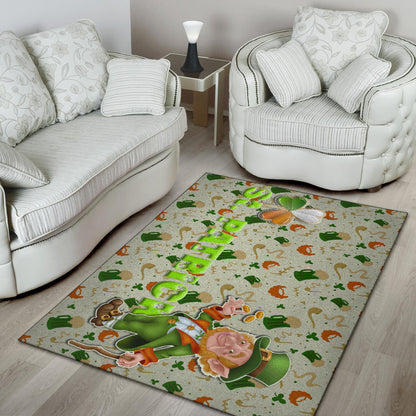Saint Patrick's Leprechauns Artwork St. Patrick Symbols Patterns Area Rug Home Decor
