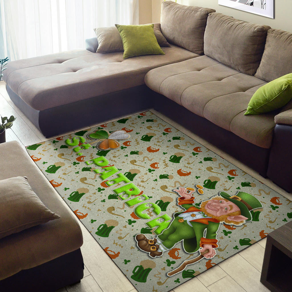 Saint Patrick's Leprechauns Artwork St. Patrick Symbols Patterns Area Rug Home Decor