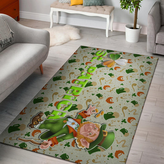 Saint Patrick's Leprechauns Artwork St. Patrick Symbols Patterns Area Rug Home Decor