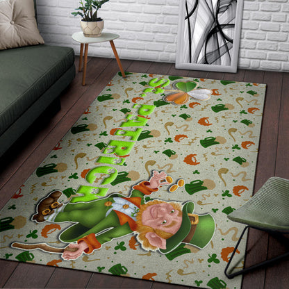 Saint Patrick's Leprechauns Artwork St. Patrick Symbols Patterns Area Rug Home Decor