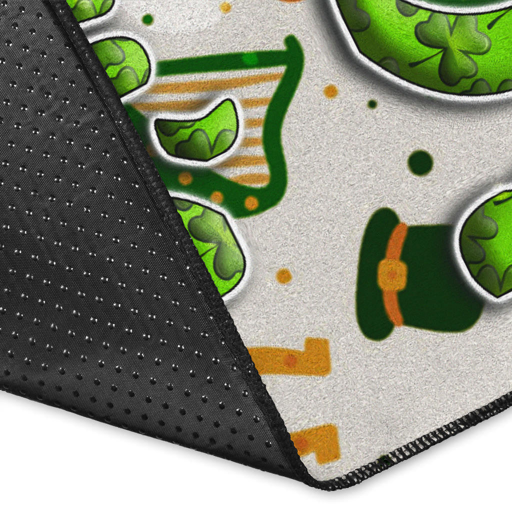 Saint Patrick's Leprechauns Drinking Beers St. Patrick Symbols Patterns Area Rug Home Decor