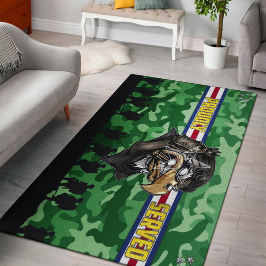 US Independence Day Proudly Served US Army Soldier Silhouette Area Rug Home Decor