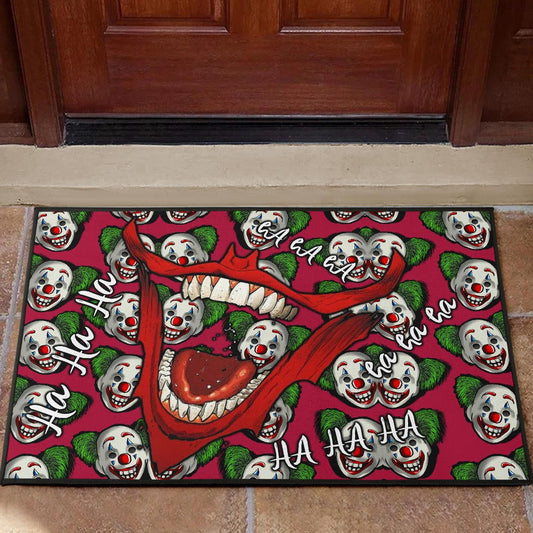 Horror Movie Joker Laughing Mouth Joker Clown Face Patterns Door Mat Home Decor