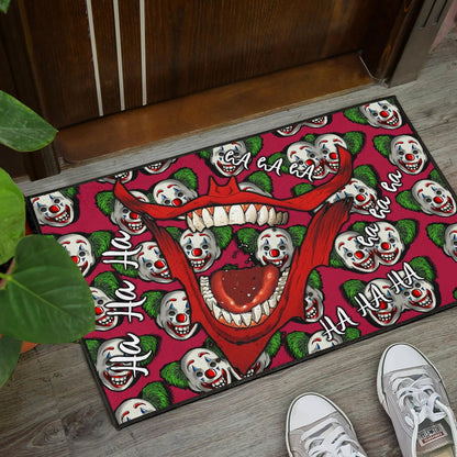 Horror Movie Joker Laughing Mouth Joker Clown Face Patterns Door Mat Home Decor