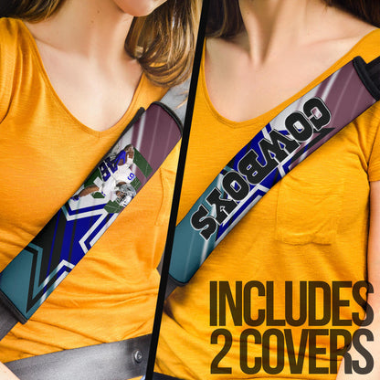 Dallas Football Cowboys American Player 46 Holding Rugby Ball Running Seat Belt Covers