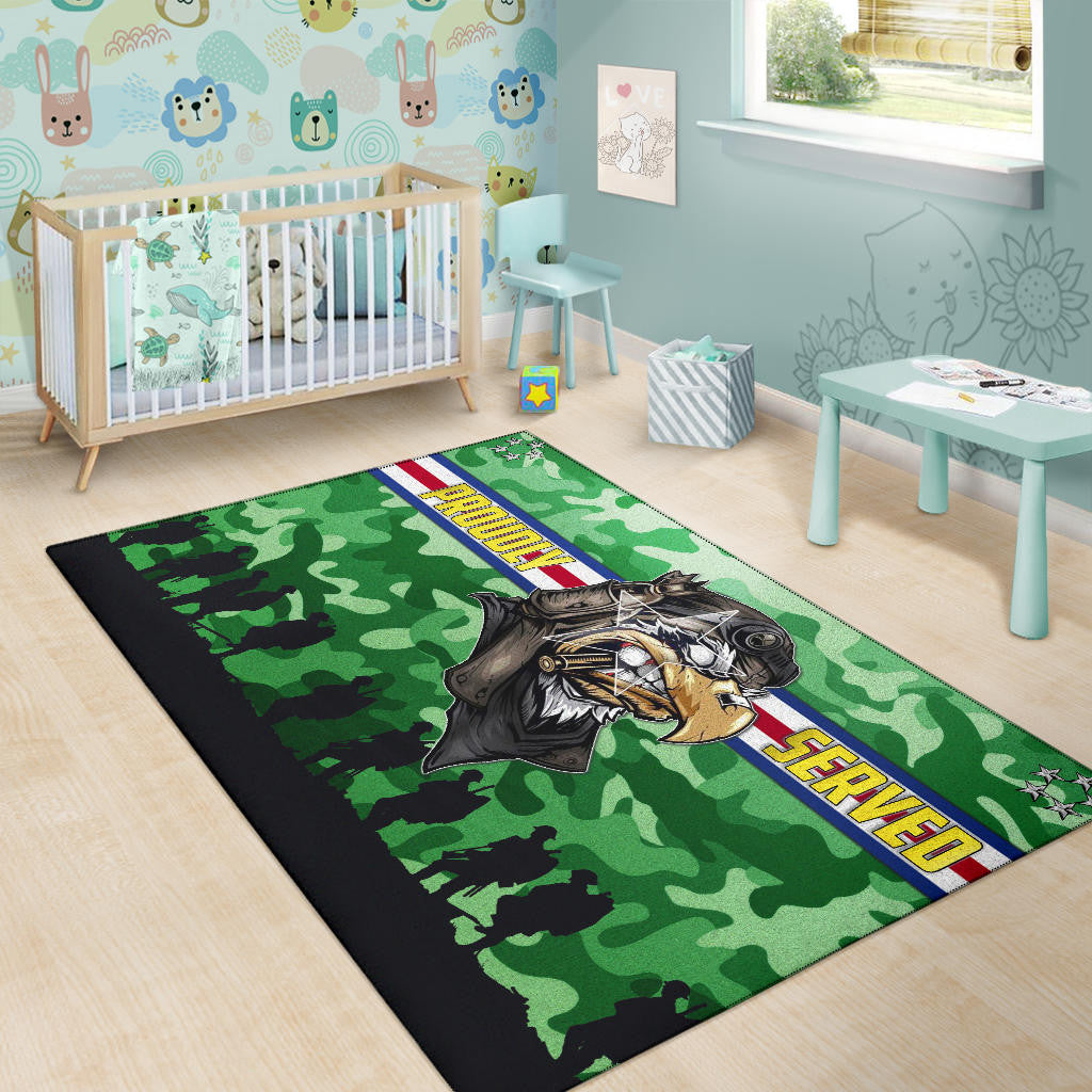 US Independence Day Proudly Served US Army Soldier Silhouette Area Rug Home Decor