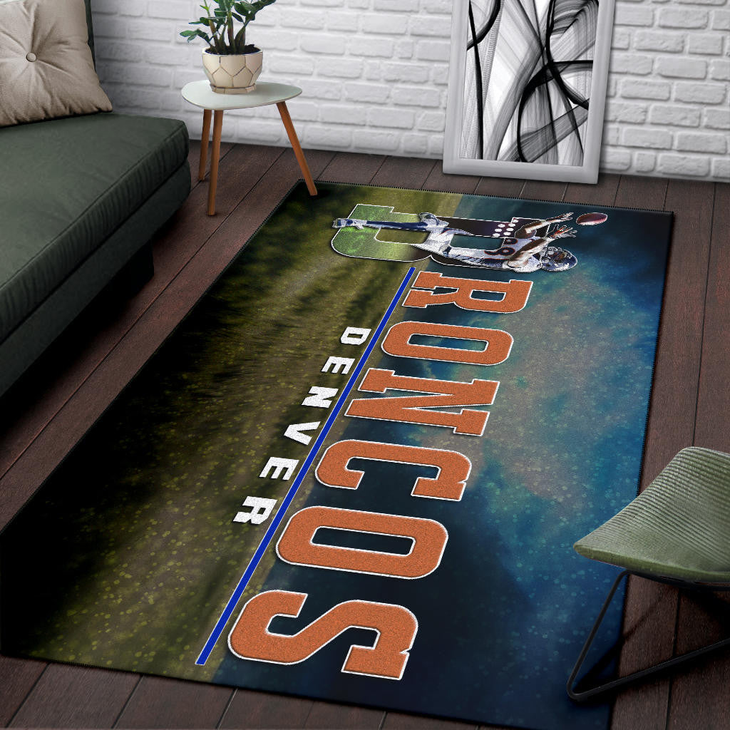 Denver American Football Broncos Demaryius 88 Catching Rugby Ball Area Rug Home Decor