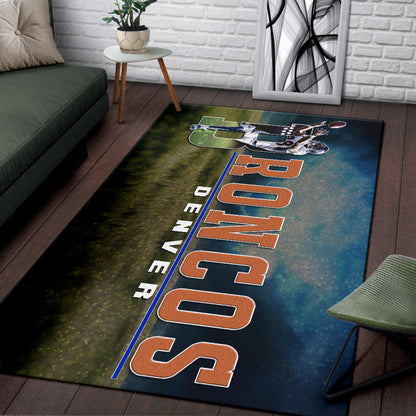 Denver American Football Broncos Demaryius 88 Catching Rugby Ball Area Rug Home Decor