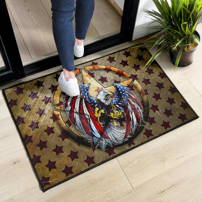US Independence Day Flying Eagle On Metal Star Door Mat Home Decor