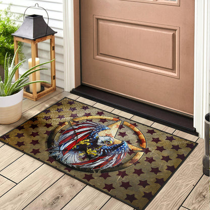 US Independence Day Flying Eagle On Metal Star Door Mat Home Decor