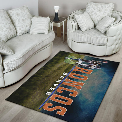 Denver American Football Broncos Demaryius 88 Catching Rugby Ball Area Rug Home Decor