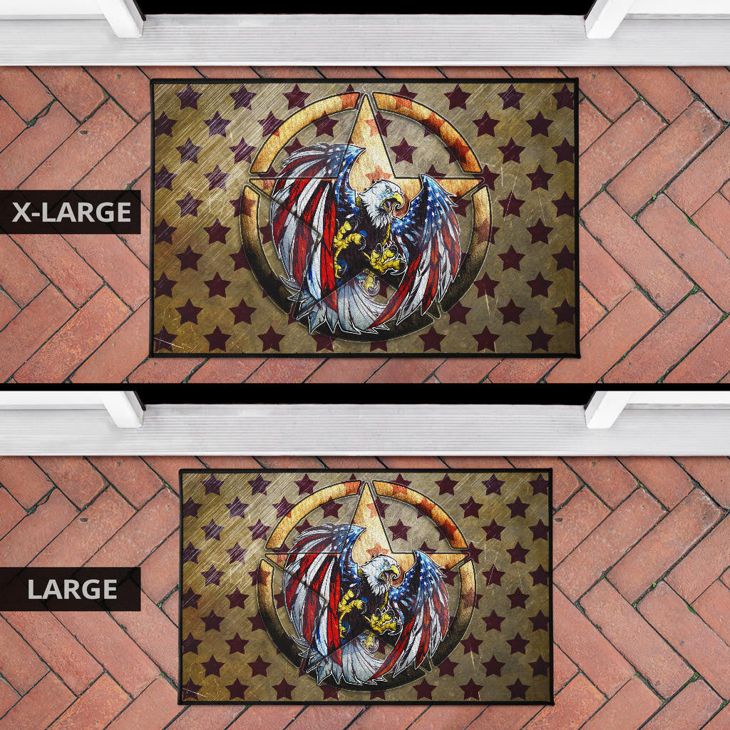 US Independence Day Flying Eagle On Metal Star Door Mat Home Decor
