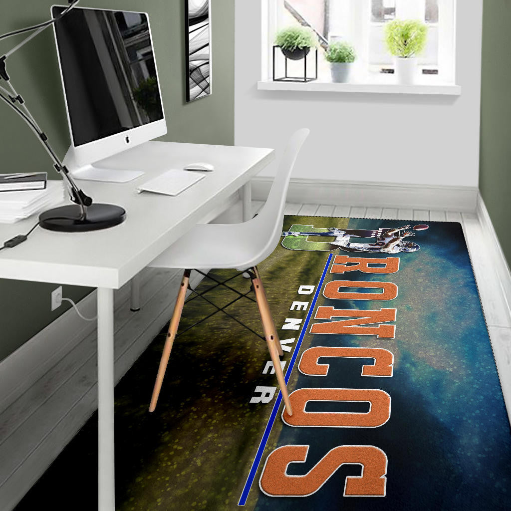 Denver American Football Broncos Demaryius 88 Catching Rugby Ball Area Rug Home Decor